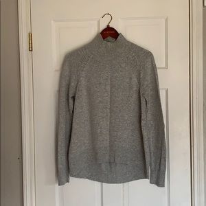 grey ann taylor loft mock neck sweater